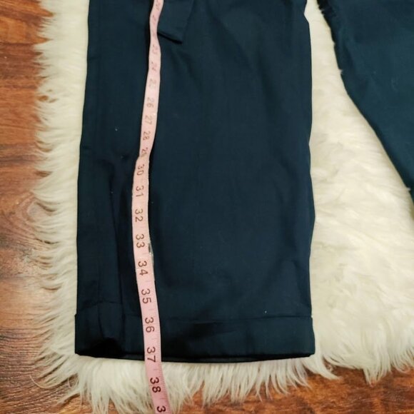 Brooks Brothers Navy Blue Cropped Preppy Paper Bag Pants Women's Size 12 NWOT - Picture 11 of 12